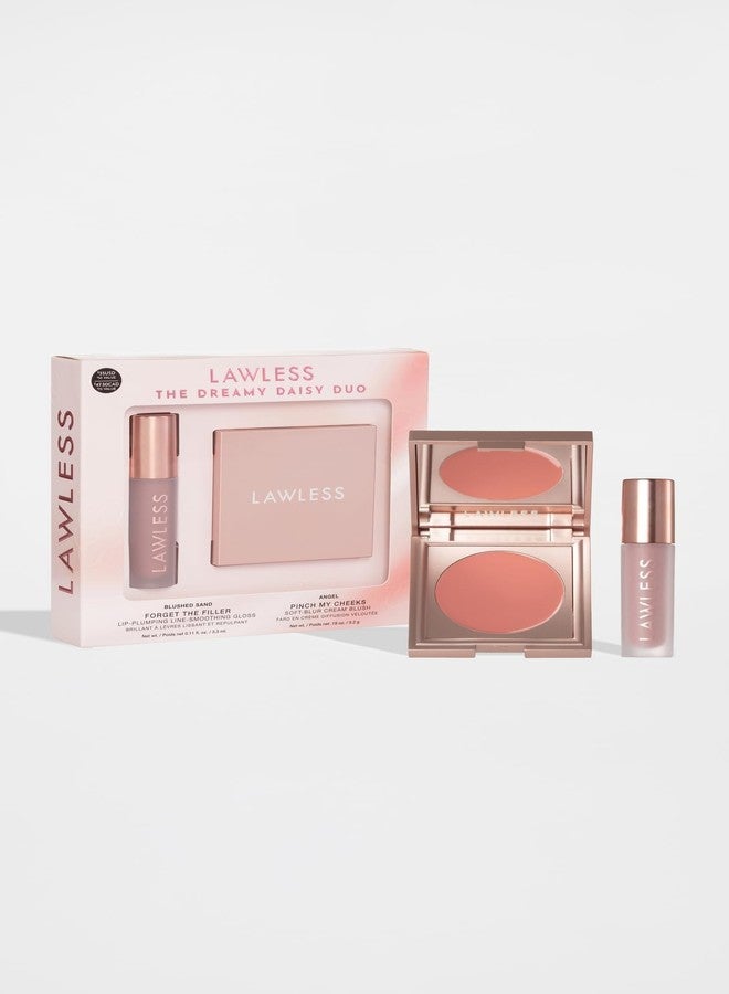 LAWLESS Your perfect lip-and-cheek pairing: Pinch My Cheeks Cream Blush in Angel + Forget The Filler Lip Plumping Gloss in Blushed Sand - Image 2